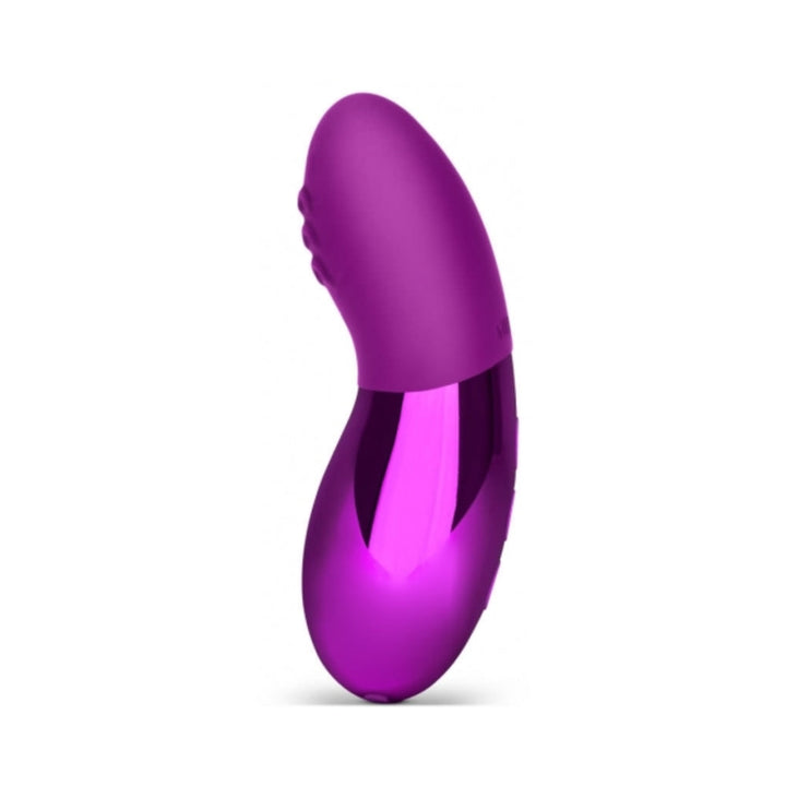 Le Wand Chrome Point Rechargeable Silicone Mini Vibrator Dark Cherry - Headshop.com