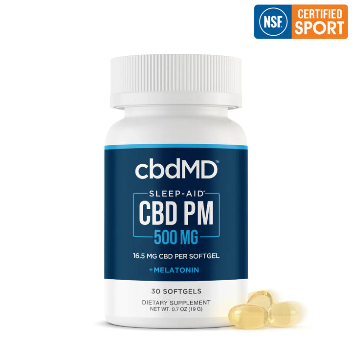 Broad Spectrum CBD NSF PM Sleep Softgel Capsules - 500MG, 30ct - Headshop.com