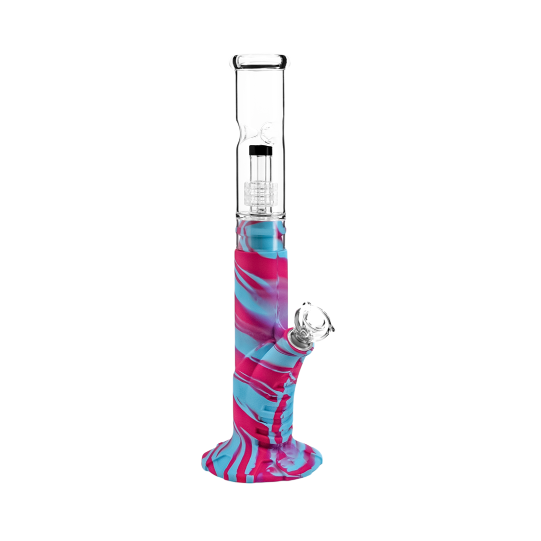 Medusa Customs Silicone Straight Pipe w/Percolator Water Pipe - Headshop.com
