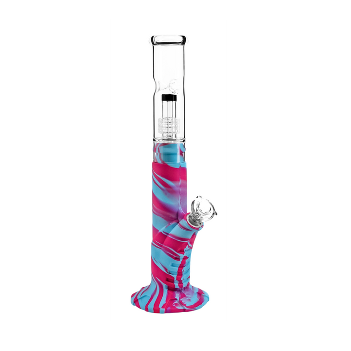 Medusa Customs Silicone Straight Pipe w/Percolator Water Pipe - Headshop.com