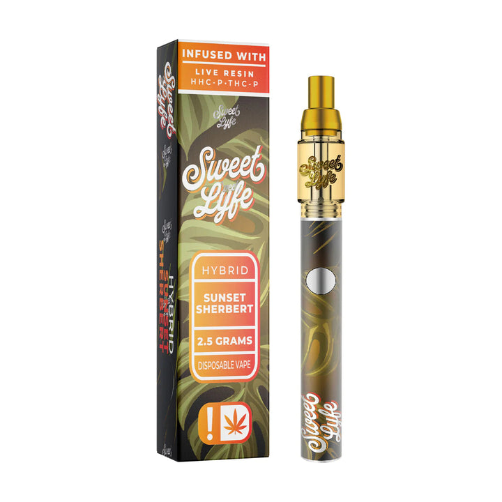 Sweet Life 2.5ml Disposable Vape Pen Infused with Live Resin HHC-P+THC-P - Sunset Sherbert - Hybrid - Headshop.com
