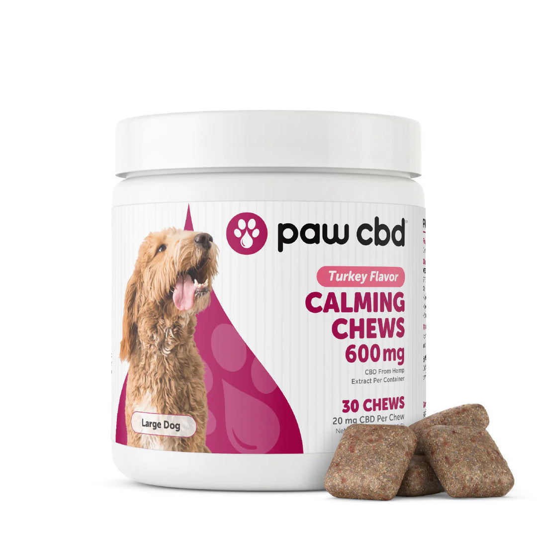 Paw CBD Calming CBD Dog Chews Treats - Turkey 600MG, 30ct - Headshop.com