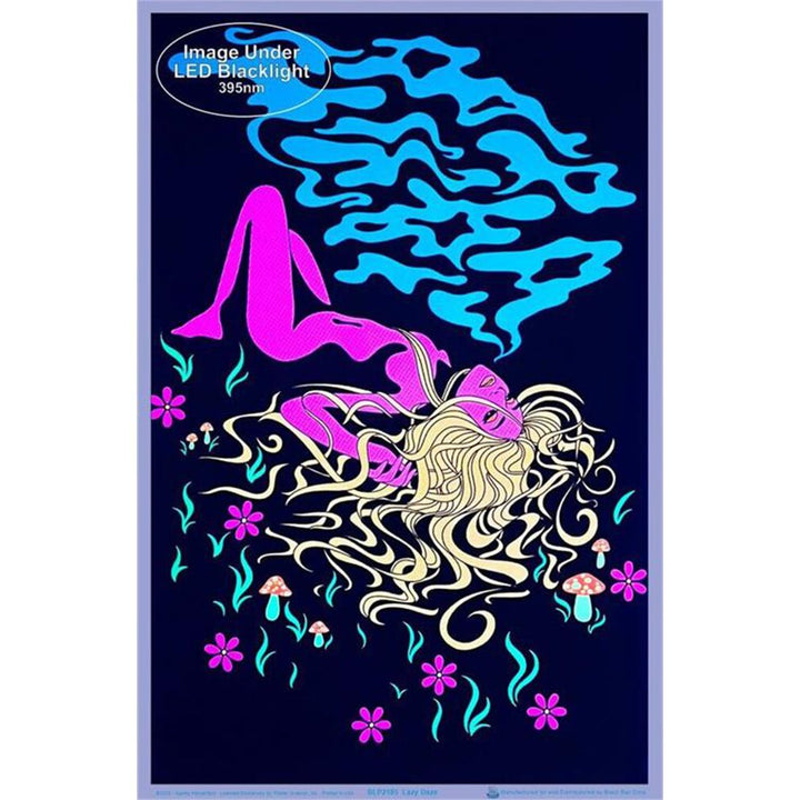 Lazy Daze Flocked Blacklight Poster - 23"x 35" - Headshop.com