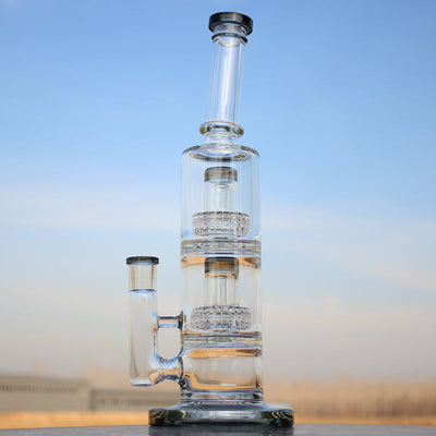 Approx. 12" Dual Matrix Percolator Glass Water Pipe - Headshop.com