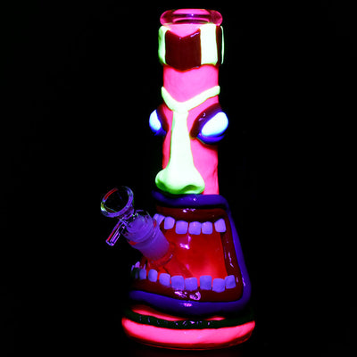 Screamin' Tiki 3D Painted Beaker Water Pipe - 9.75" / Designs Vary - Headshop.com