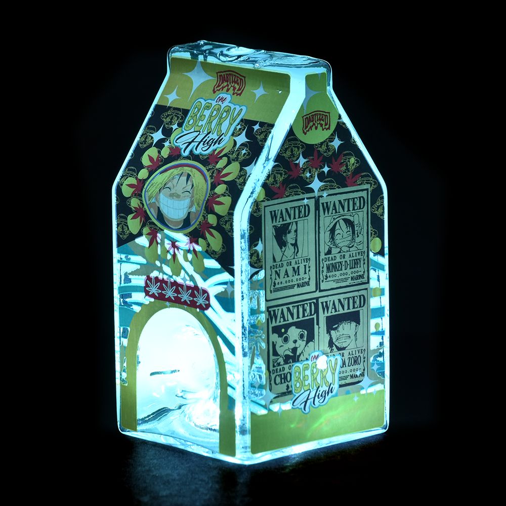 Dabtized Juice Carton LED Glass Hand Pipe 3.75"