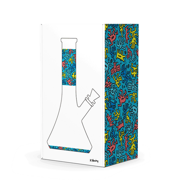 K. Haring Glass Beaker Water Pipe - Headshop.com
