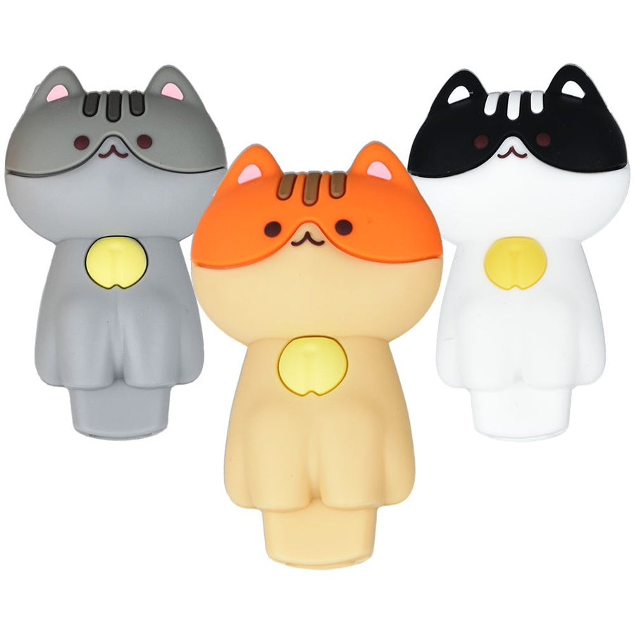 3PC BUNDLE - Kitty Cat Silicone Hand Pipe - 3.25" / Assorted Colors - Headshop.com