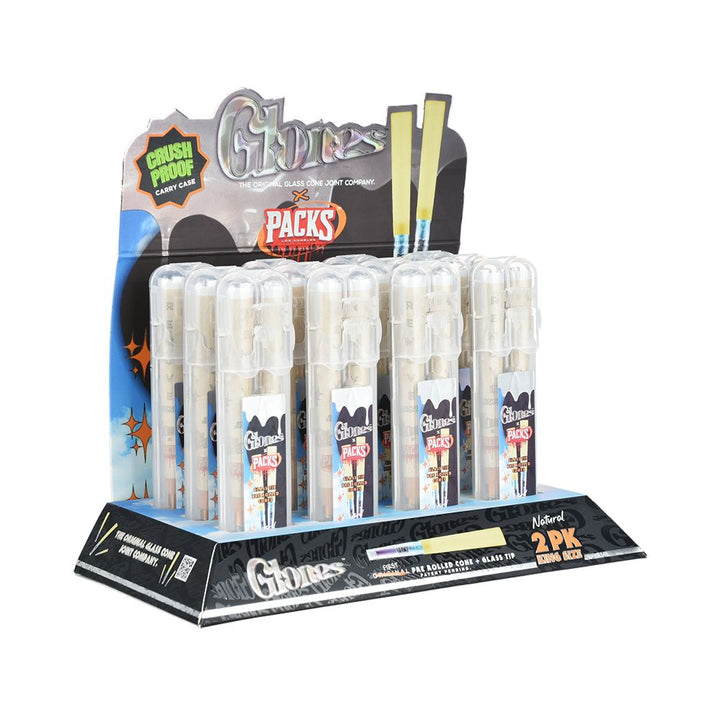 Glones x Packs Natural Pre-Rolled Cones + Glass Tips| 12pk - Headshop.com