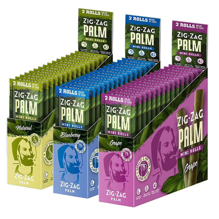 Zig Zag Mini Palm Rolls | 2pk | 15pc Display - Headshop.com