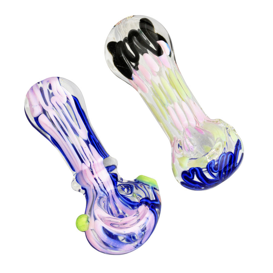 Worked Slime Strands Hand Pipe - 3.5" / Colors Vary - Headshop.com