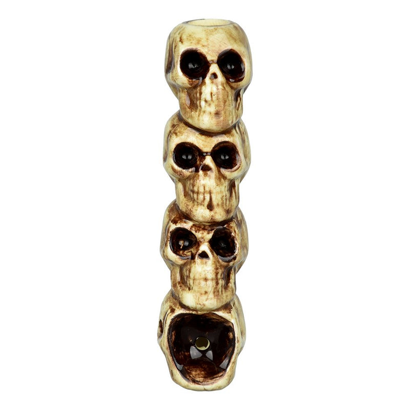 Wacky Bowlz Skulls Ceramic Hand Pipe - 3.75" - Headshop.com