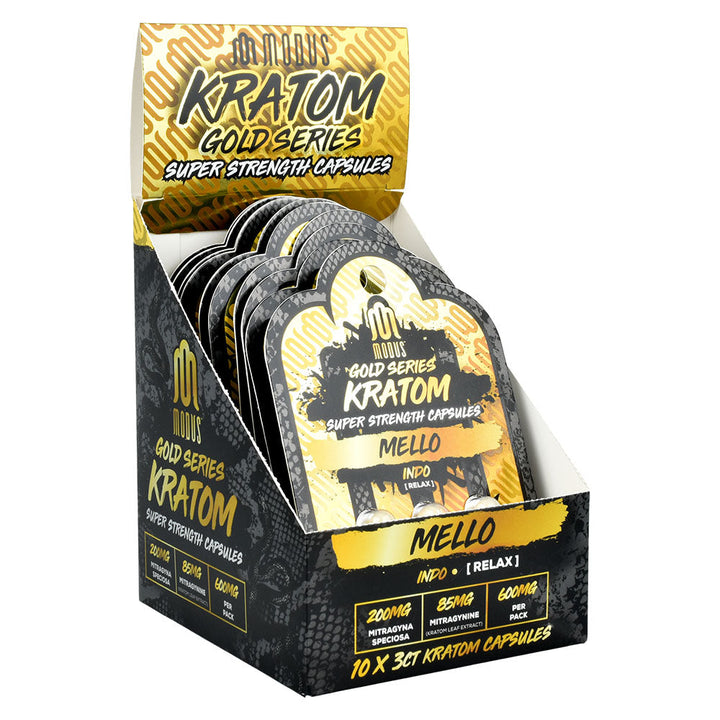 Modus Gold Series Kratom Capsules | 600mg | 3pk | 10pc - Headshop.com