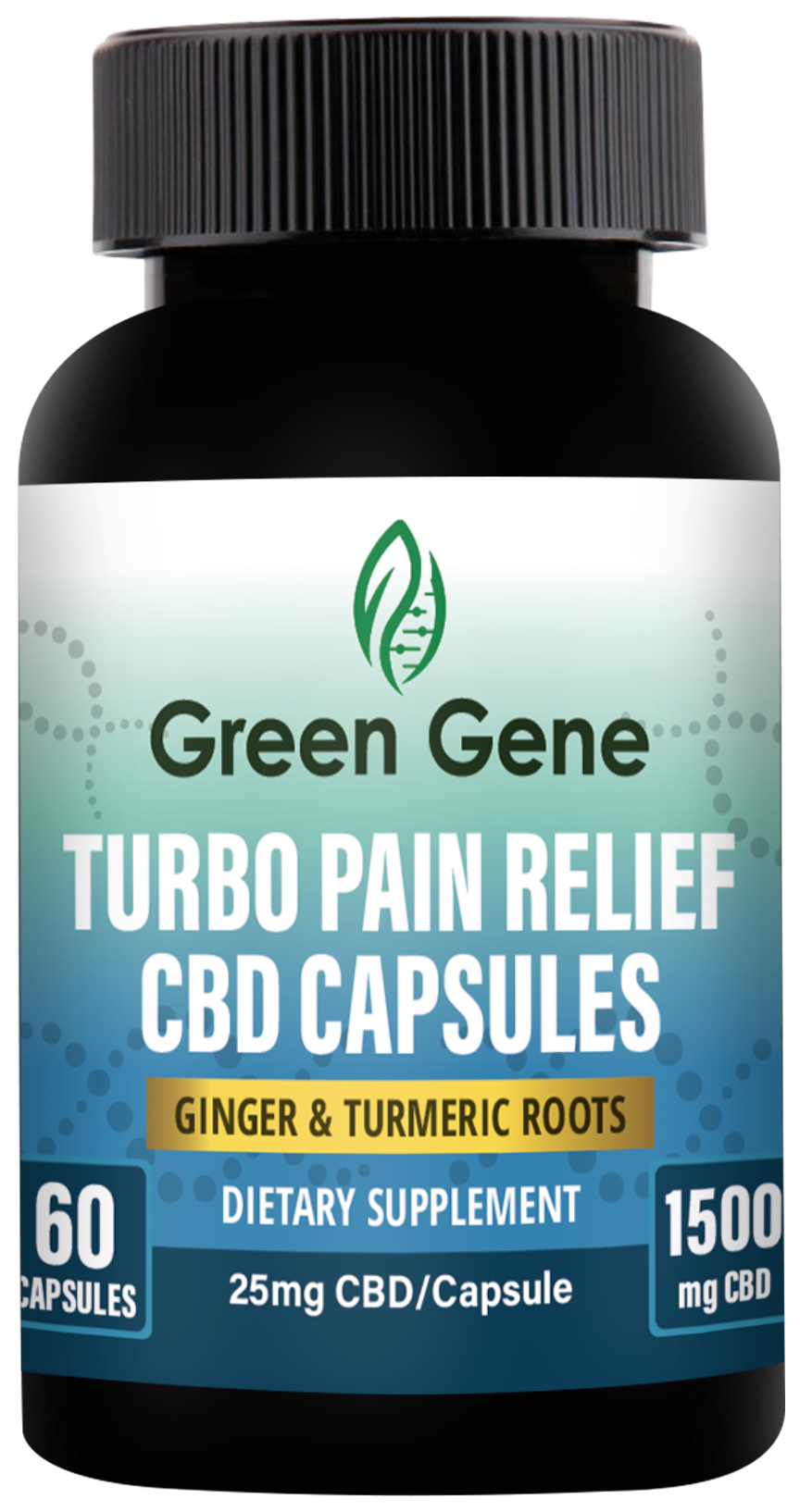 Turbo Pain Relief CBD Capsules W/ Ginger & Turmeric Roots (750MG-1500MG) - Headshop.com
