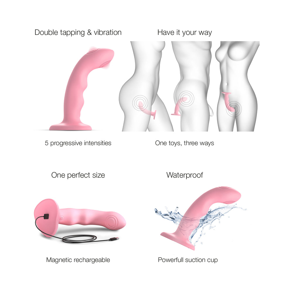 Strap-On-Me Tapping Dildo Wave Coral Pink - Headshop.com