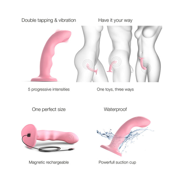 Strap-On-Me Tapping Dildo Wave Coral Pink - Headshop.com