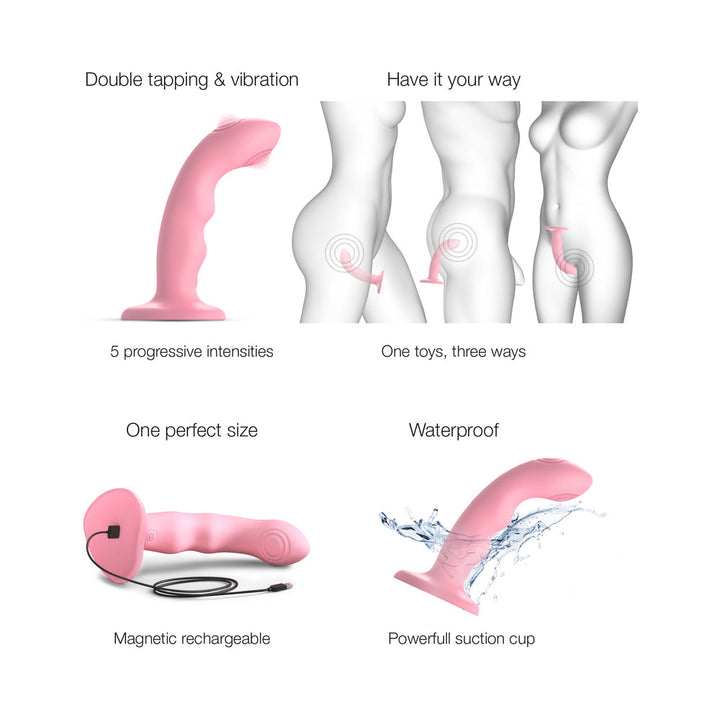 Strap-On-Me Tapping Dildo Wave Coral Pink - Headshop.com