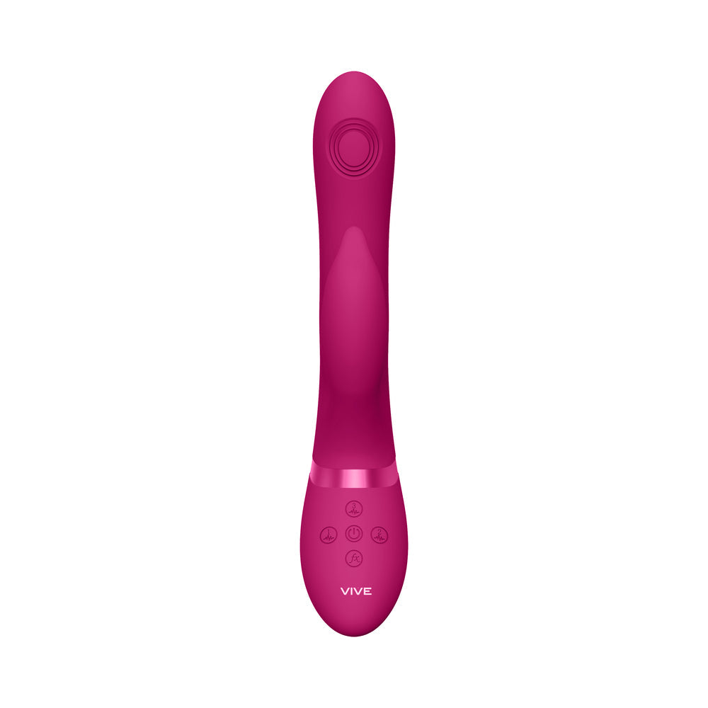 VIVE AIMI Rechargeable Swinging Pulse-Wave Silicone Rabbit Vibrator Pink - Headshop.com