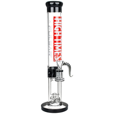 High Times x Pulsar Logo Straight Tube Recycler Water Pipe - 14.75" / 14mm F - Headshop.com