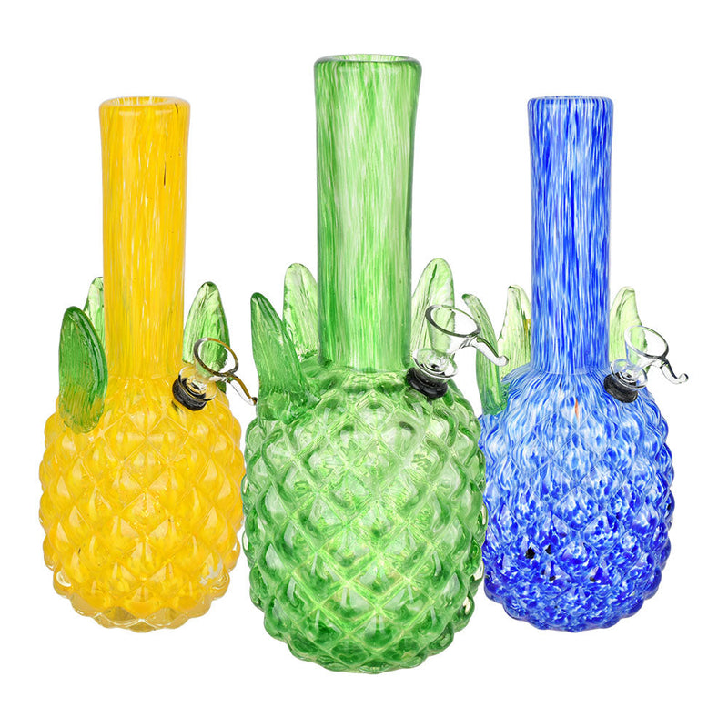 Pineapple Paradise Soft Glass Water Pipe - 11.5" / Colors Vary - Headshop.com