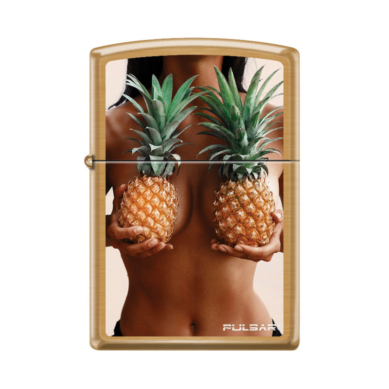 Pulsar Zippo Lighter | Pineapple Women | Brushed Brass - Headshop.com