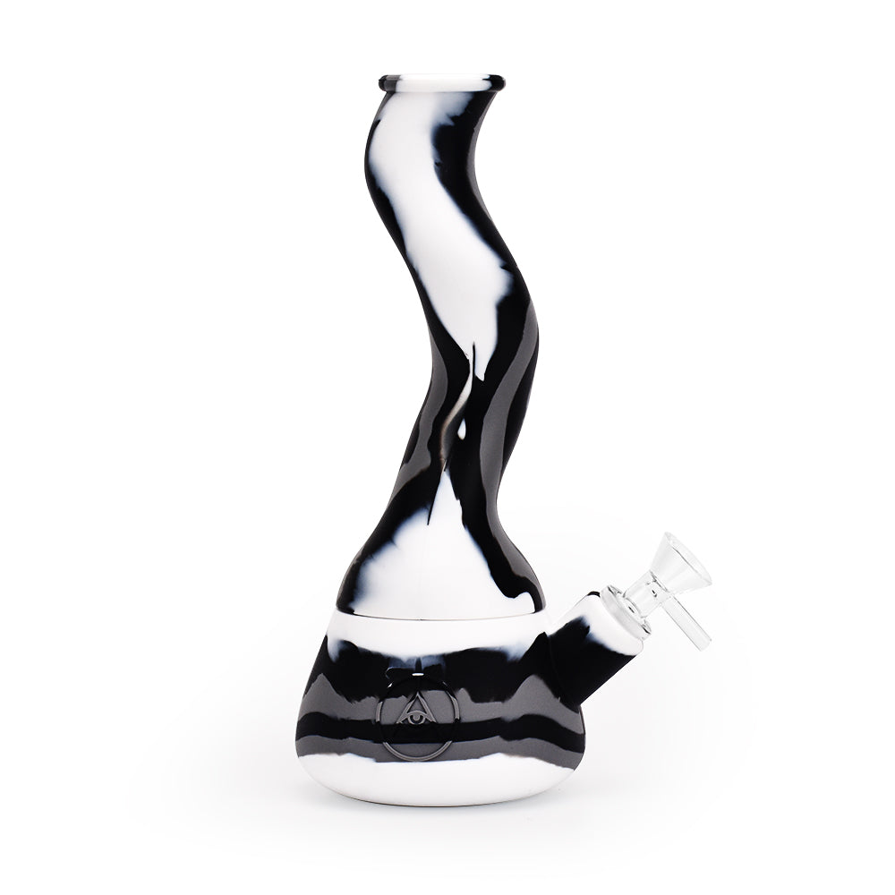 Ritual - 10'' Wavy Silicone Beaker - Black & White - Headshop.com