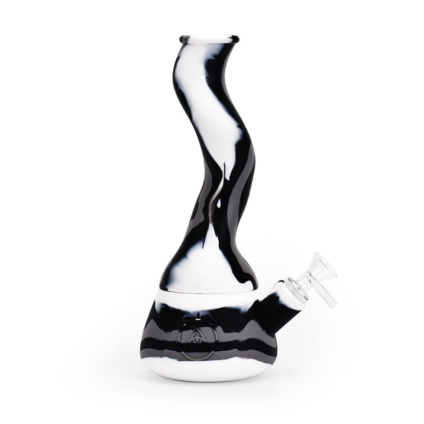 Ritual - 10'' Wavy Silicone Beaker - Black & White - Headshop.com