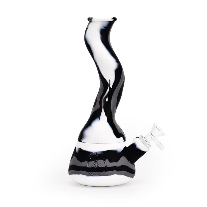 Ritual - 10'' Wavy Silicone Beaker - Black & White - Headshop.com