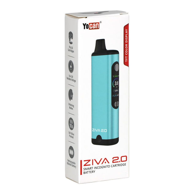 10CT DISPLAY - Yocan Ziva Pro 2.0 Auto-Draw 510 Battery - 650mAh / Assorted Colors - Headshop.com