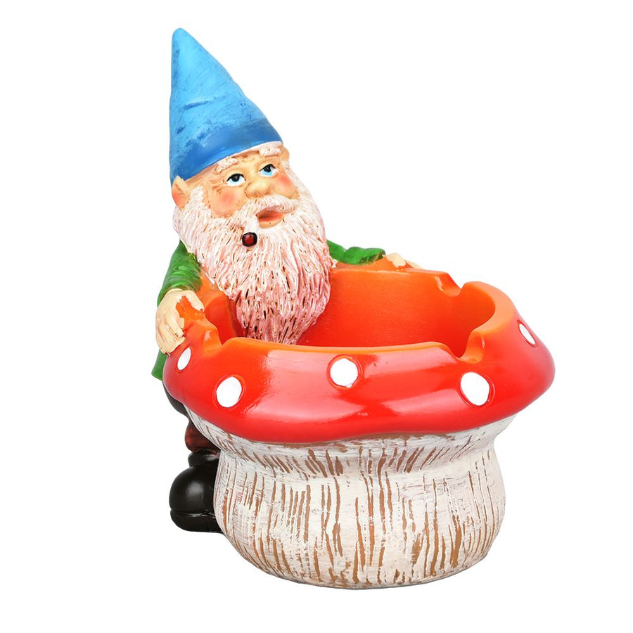 Smoking Gnome Mushroom Ceramic Ashtray - 3.5" - Headshop.com
