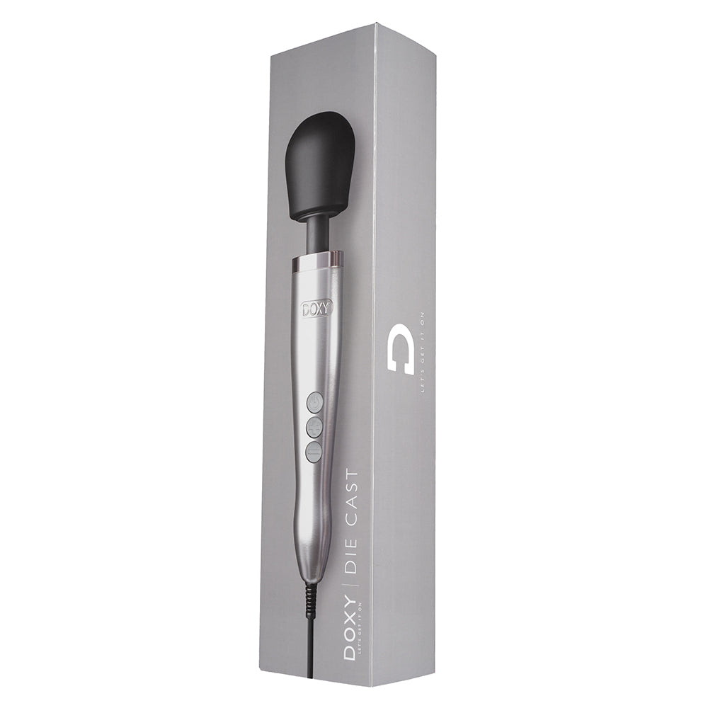 Doxy Die Cast Wand Vibrator Brushed Metal - Headshop.com
