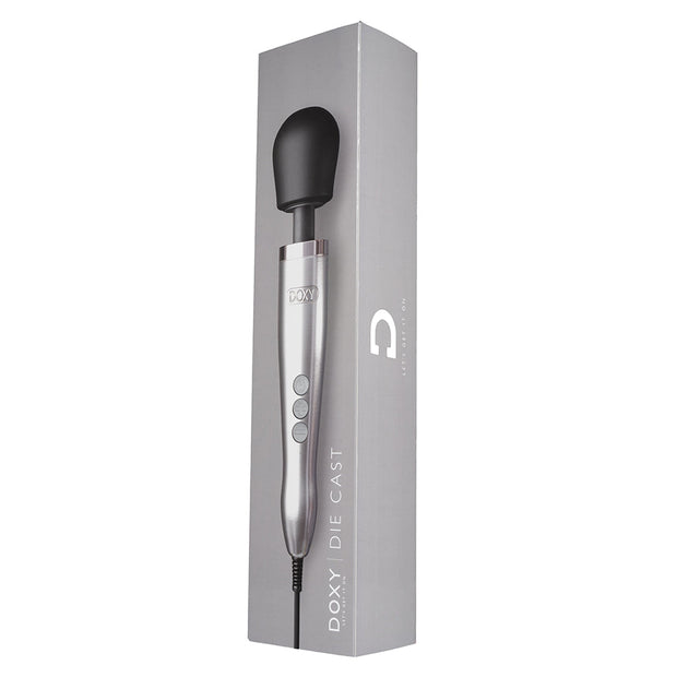 Doxy Die Cast Wand Vibrator Brushed Metal - Headshop.com