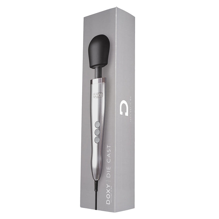 Doxy Die Cast Wand Vibrator Brushed Metal - Headshop.com