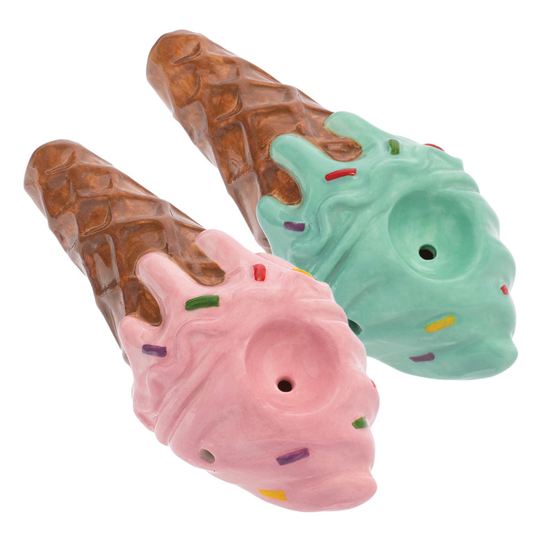 Wacky Bowlz Ice Cream Ceramic Hand Pipe | 4.5" - Headshop.com