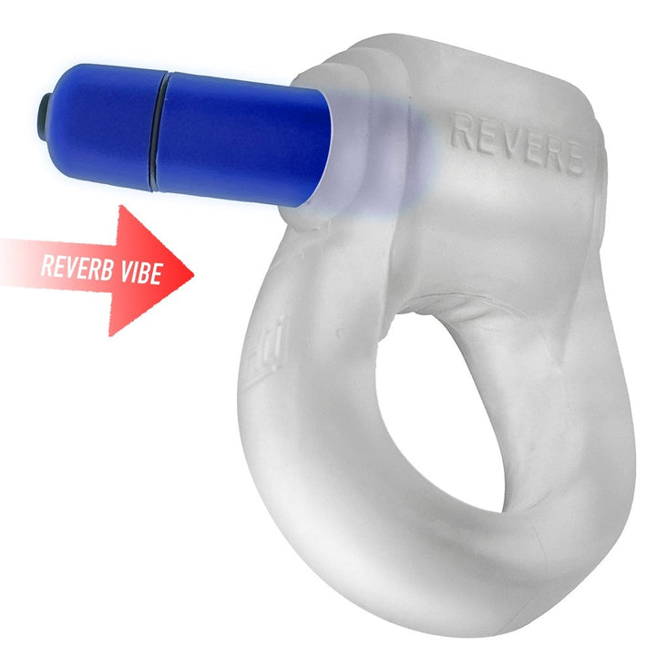 Hunkyjunk Revring Cockring with Bullet Vibrator Clear Ice - Headshop.com