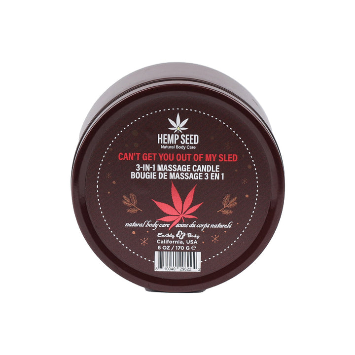 Earthly Body Hemp Seed Massage Oil Candle Can't Get You Out Of My Sled - Headshop.com