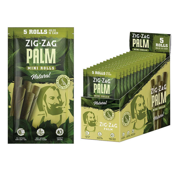 Zig Zag Mini Palm Roll | 5pk | 15pc Display - Headshop.com