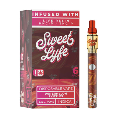 Sweet Life 2.5ml Disposable Vape Pen Infused with Live Resin HHC-P+THC-P - Watermelon Zkittles - Indica - Headshop.com