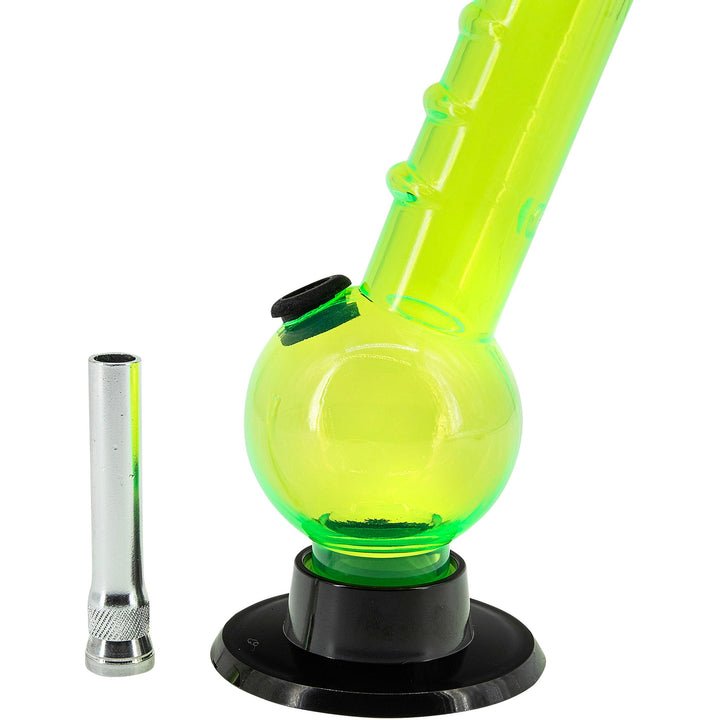 Acrylic Angled Neck Bubble Bong  8" - Multiple Colors