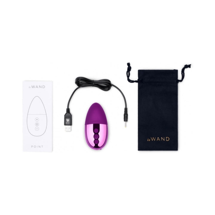 Le Wand Chrome Point Rechargeable Silicone Mini Vibrator Dark Cherry - Headshop.com