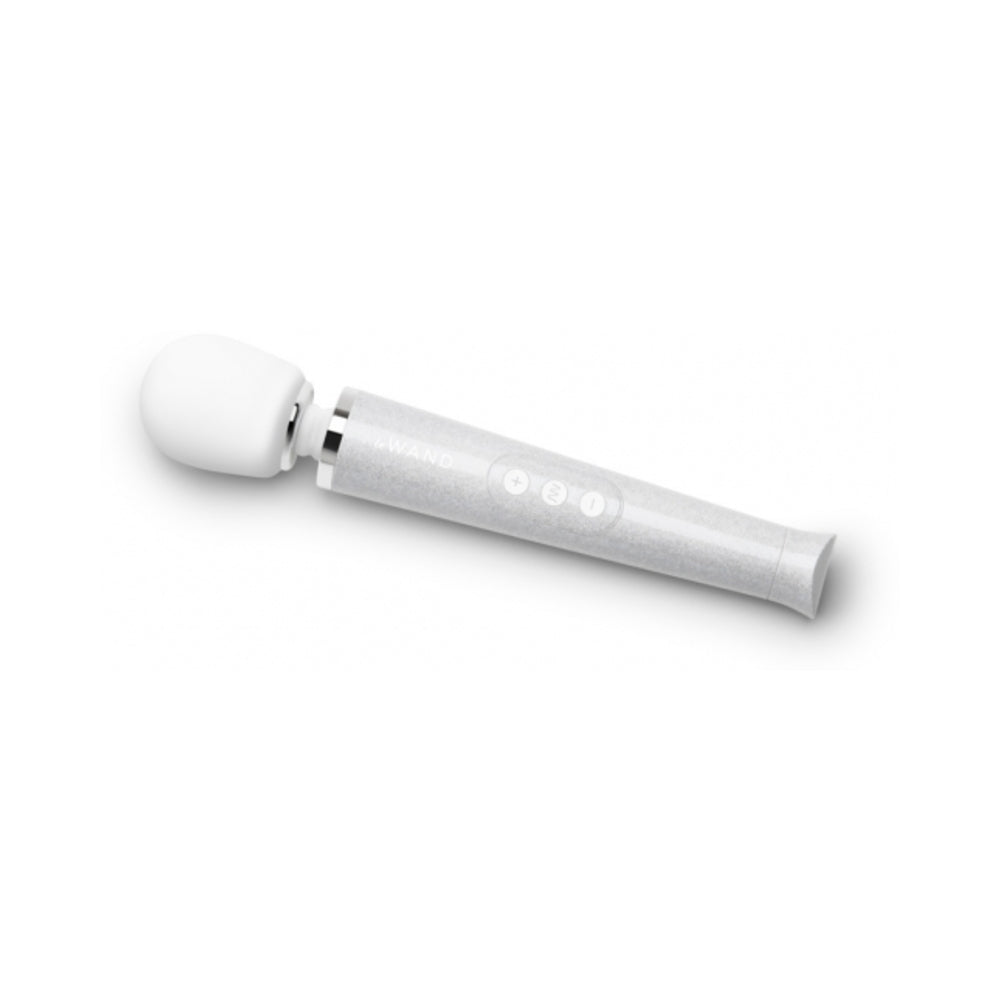 Le Wand All That Glimmers Petite Rechargeable Vibrating Massager Special Edition Set White - Headshop.com