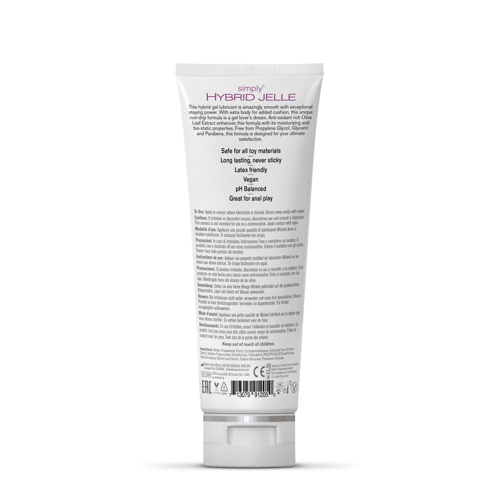 Wicked Simply Hybrid Jelle Lubricant 4 oz. - Headshop.com
