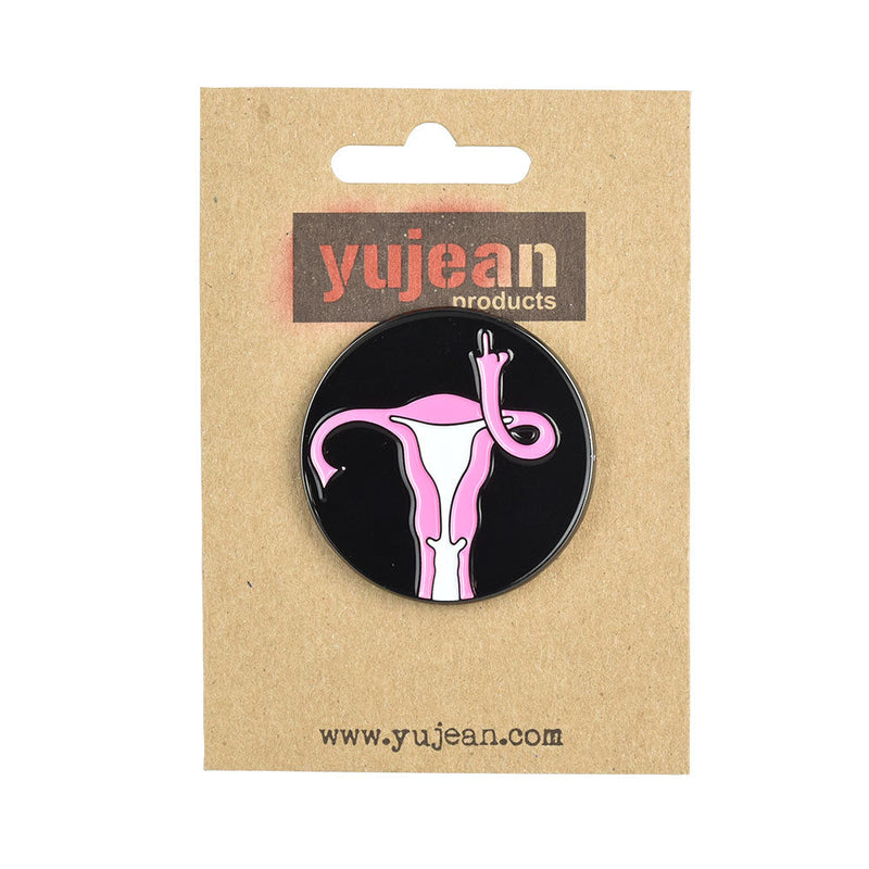 Scary Uterus Enamel Pin - 1.5" - Headshop.com