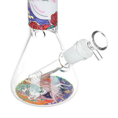 Unicorn Beaker Glass Water Pipe - 10" / 14mm F / Colors Vary