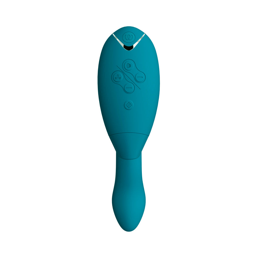 Womanizer Duo 2 Rechargeable Dual Stimulation Pleasure Air and G-Spot Vibrator Petrol - Headshop.com