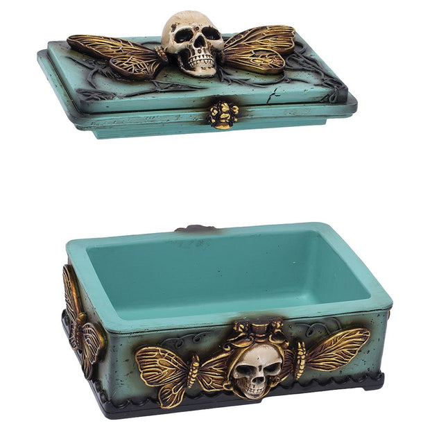 Fujima Death's Head Moth Sarcophagus Resin Stash Box - 5.5"x 4" - Headshop.com