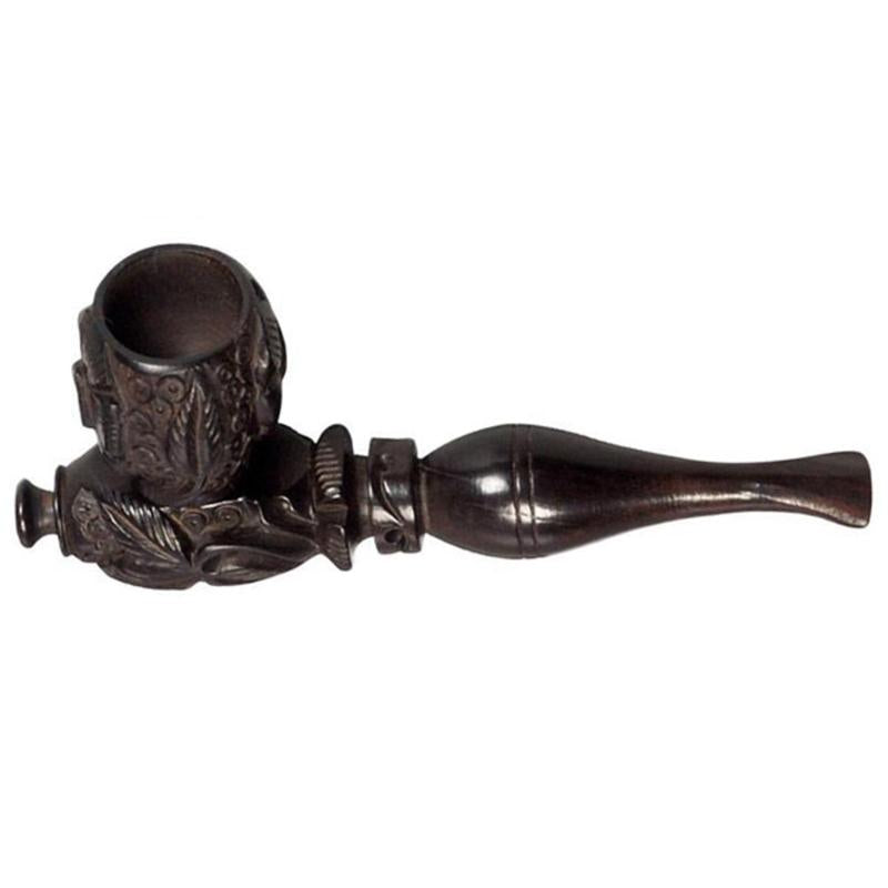 Carved Wood Hand Pipe - Headshop.com