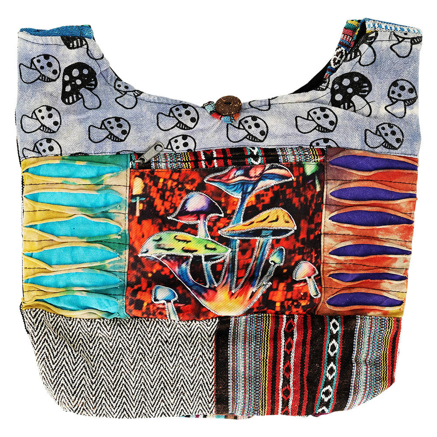 ThreadHeads Mushroom Razor-Cut Patchwork Sling Bag - 15"x15" - Headshop.com
