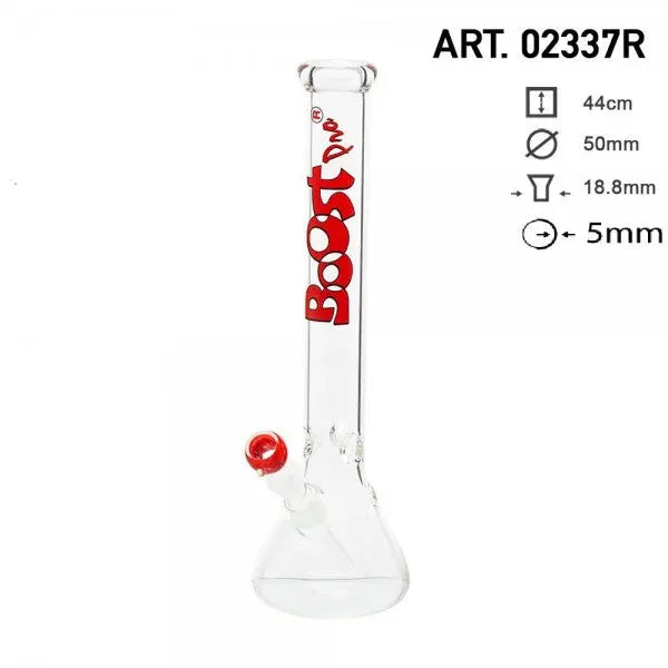 Boost | 17" Red Beaker Base Glass Water Pipe - Headshop.com