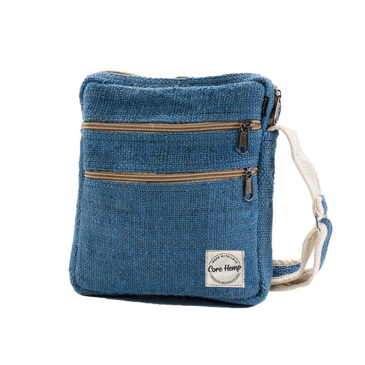 Core Hemp Multi Pocket Crossbody Purse - Himal Blue - Headshop.com